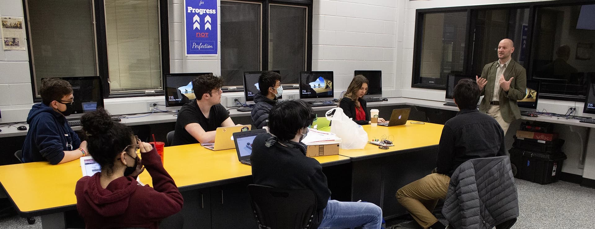 Teacher engaging with classroom